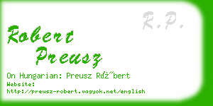 robert preusz business card